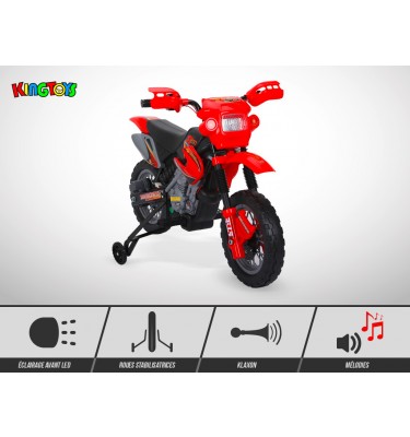 Moto électrique enfant KINGTOYS - Cobra 18W - Rouge