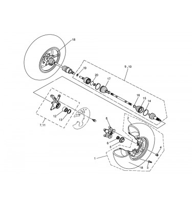 N°11 - Pivot de roue - Droit