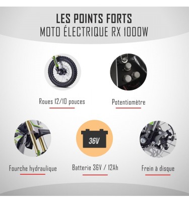 Moto enfant électrique RX 1000W - DIAMON MOTORS - Édition 2024 - Orange