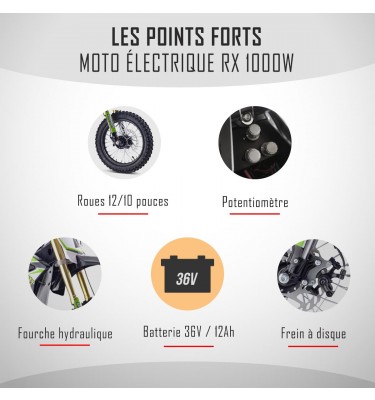 Moto enfant électrique RX 1000W - DIAMON MOTORS - Édition 2024 - Rouge