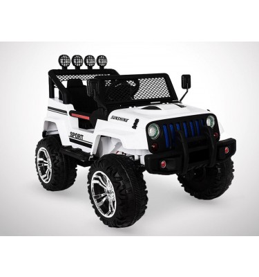 Voiture électrique enfant KINGTOYS - 4X4 Jeep 180W - Blanc